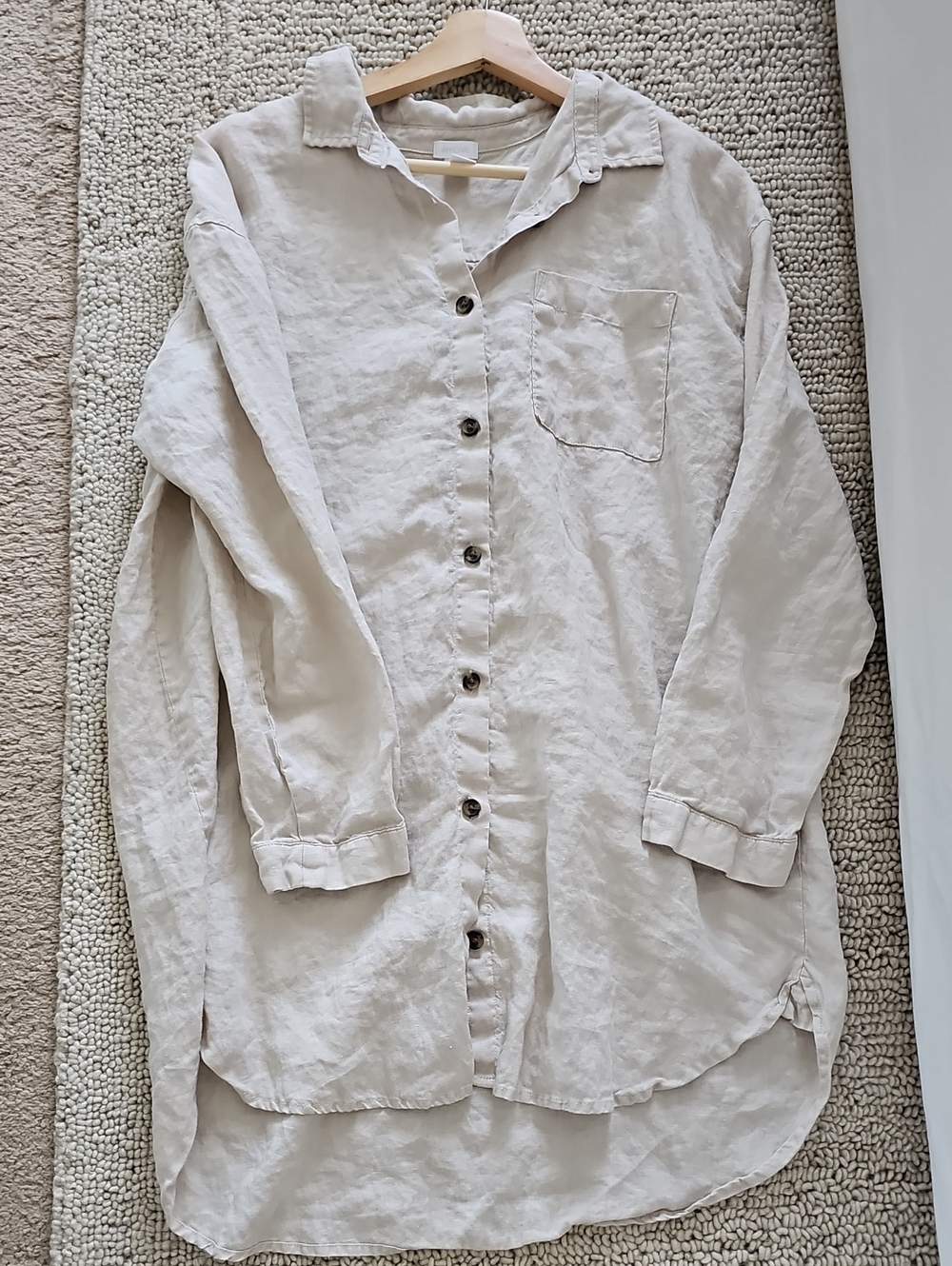 H&M Home 100% Linen Sleep Shirt Small